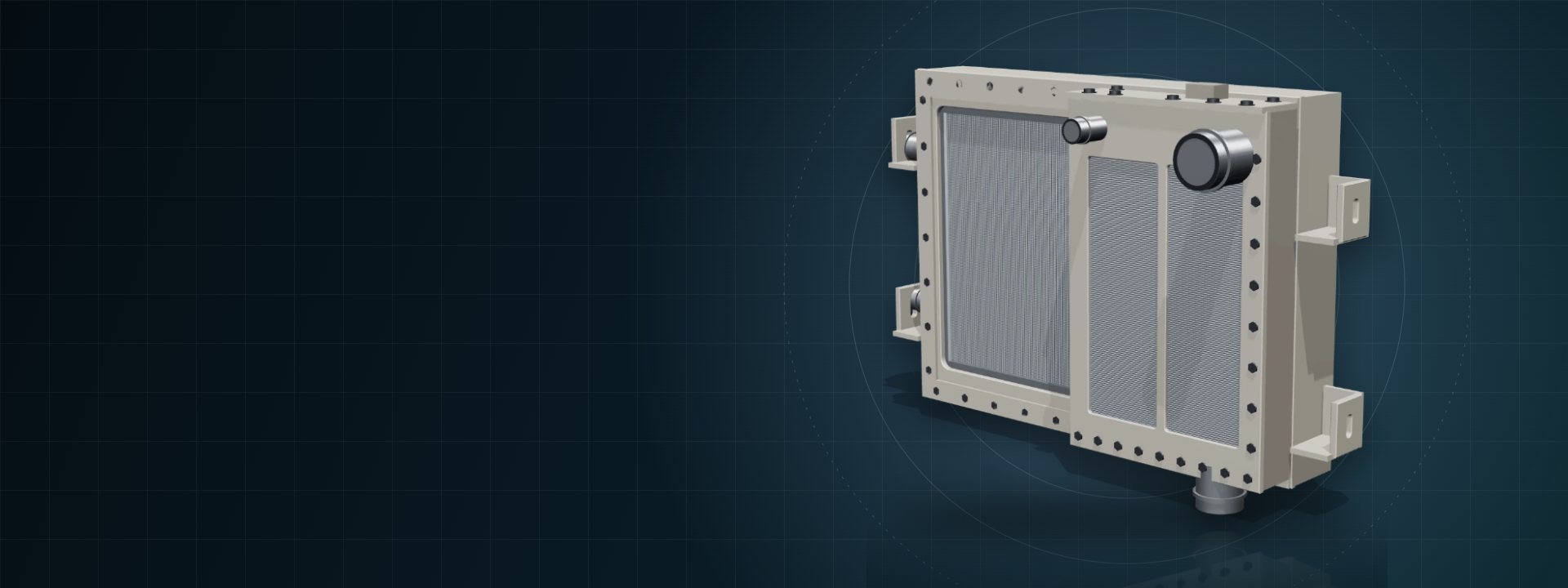 Combi cooler with radiator, oil cooler and charge air cooler in one steel frame