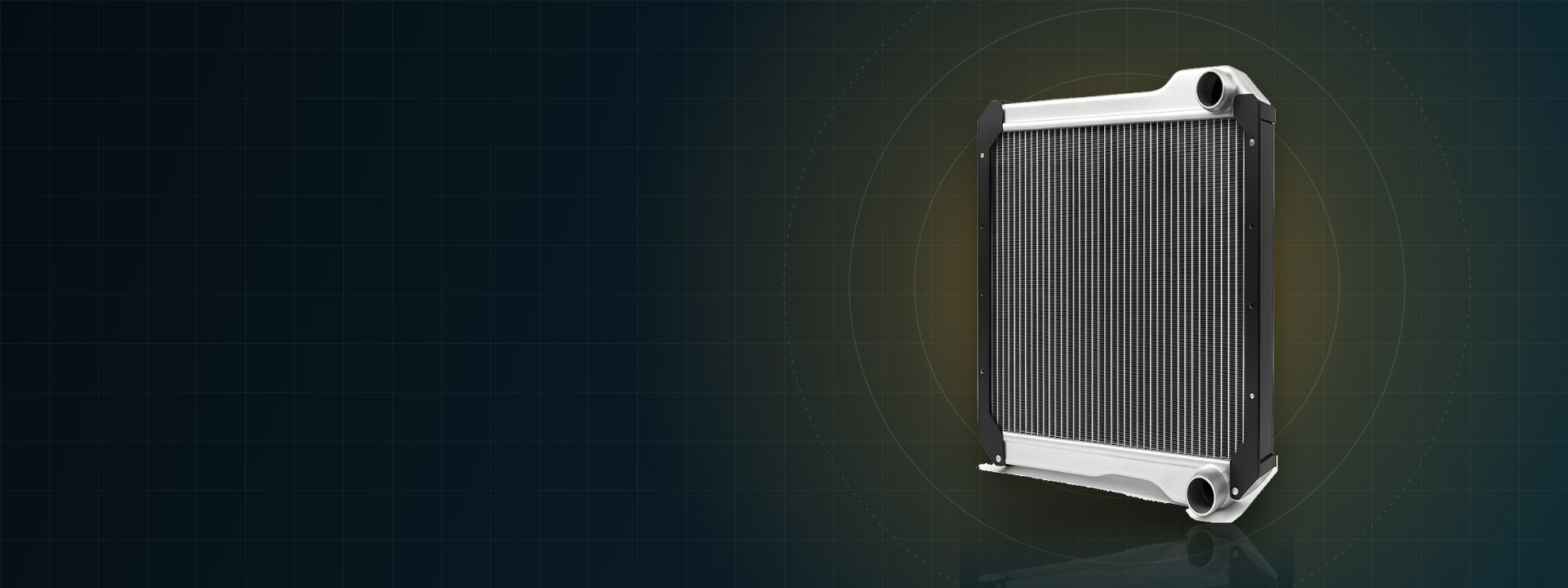 Earth moving equipment radiator with aluminium tanks and steel side frames